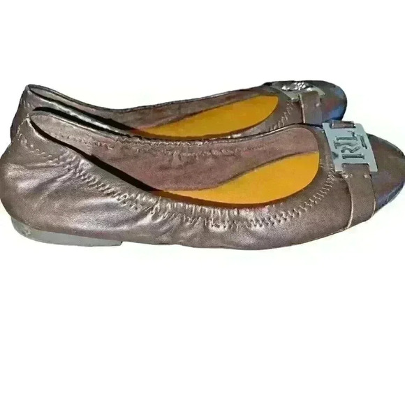 Ralph Lauren Size 6.5 Leather Ballet Flats Logo Comfort‎ Business Causual - Picture 2 of 9
